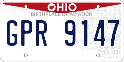 OH license plate GPR9147