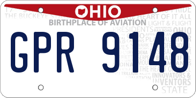 OH license plate GPR9148