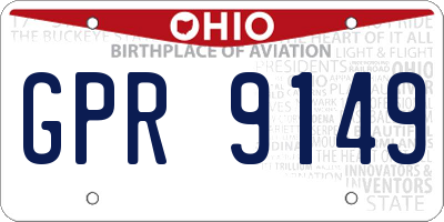 OH license plate GPR9149