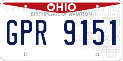 OH license plate GPR9151