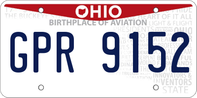 OH license plate GPR9152