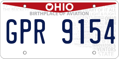 OH license plate GPR9154