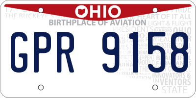 OH license plate GPR9158