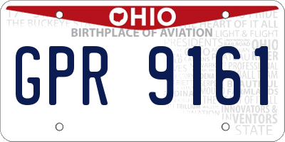 OH license plate GPR9161