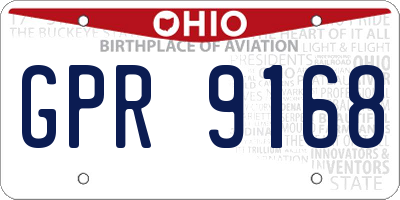 OH license plate GPR9168