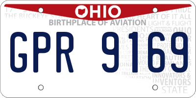 OH license plate GPR9169