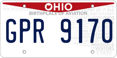 OH license plate GPR9170