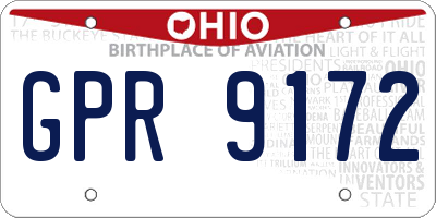 OH license plate GPR9172