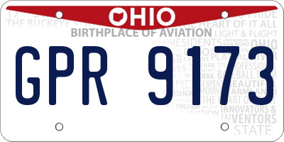 OH license plate GPR9173