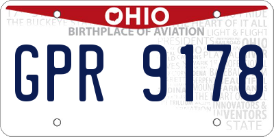 OH license plate GPR9178