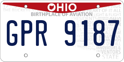OH license plate GPR9187
