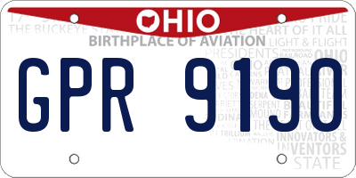 OH license plate GPR9190