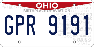 OH license plate GPR9191