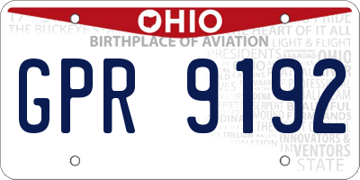 OH license plate GPR9192
