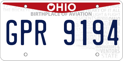 OH license plate GPR9194