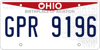 OH license plate GPR9196