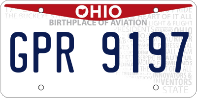 OH license plate GPR9197