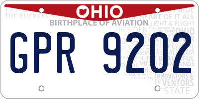 OH license plate GPR9202
