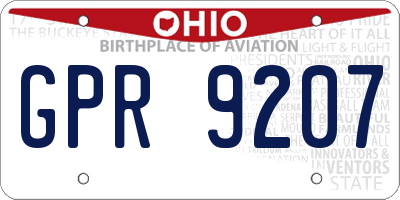 OH license plate GPR9207