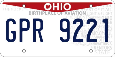 OH license plate GPR9221