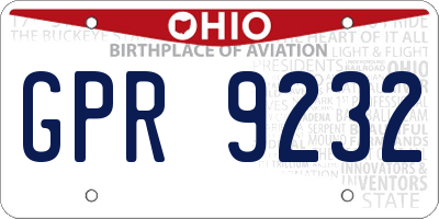OH license plate GPR9232