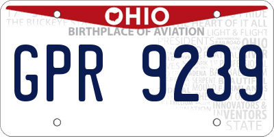 OH license plate GPR9239