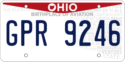 OH license plate GPR9246