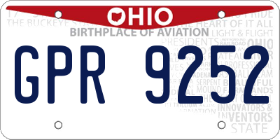 OH license plate GPR9252