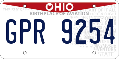 OH license plate GPR9254