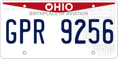 OH license plate GPR9256