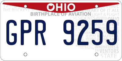 OH license plate GPR9259