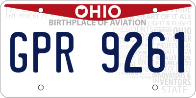 OH license plate GPR9261
