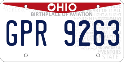 OH license plate GPR9263