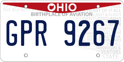 OH license plate GPR9267