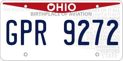 OH license plate GPR9272
