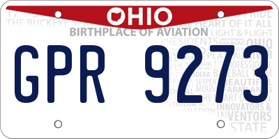 OH license plate GPR9273