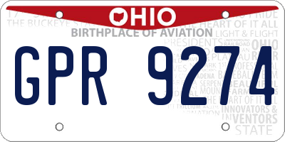 OH license plate GPR9274