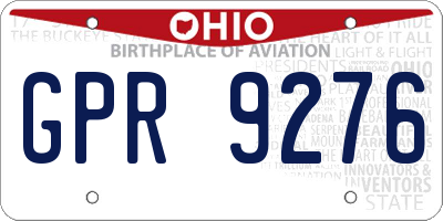 OH license plate GPR9276