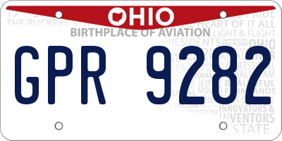 OH license plate GPR9282
