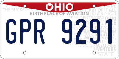 OH license plate GPR9291