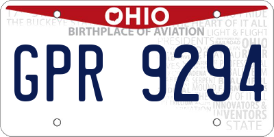 OH license plate GPR9294