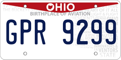 OH license plate GPR9299