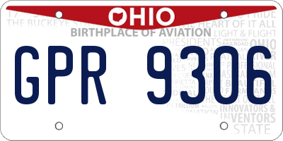 OH license plate GPR9306