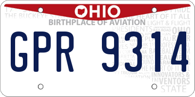 OH license plate GPR9314