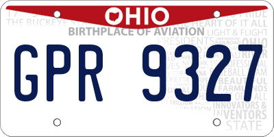 OH license plate GPR9327