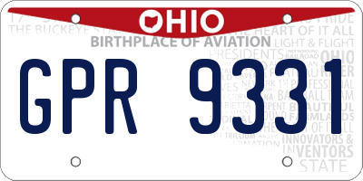 OH license plate GPR9331