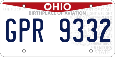 OH license plate GPR9332