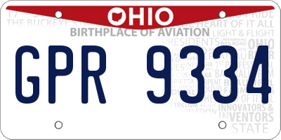 OH license plate GPR9334