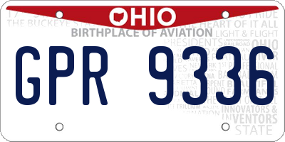 OH license plate GPR9336