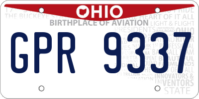 OH license plate GPR9337